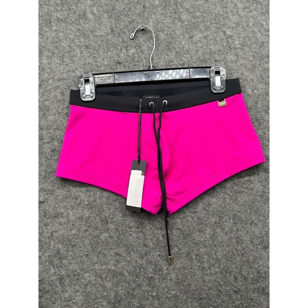 Versace Beachwear Mens Pink Black‎ Drawstring Swim Trunks AB10028-AL00010 Size 3
